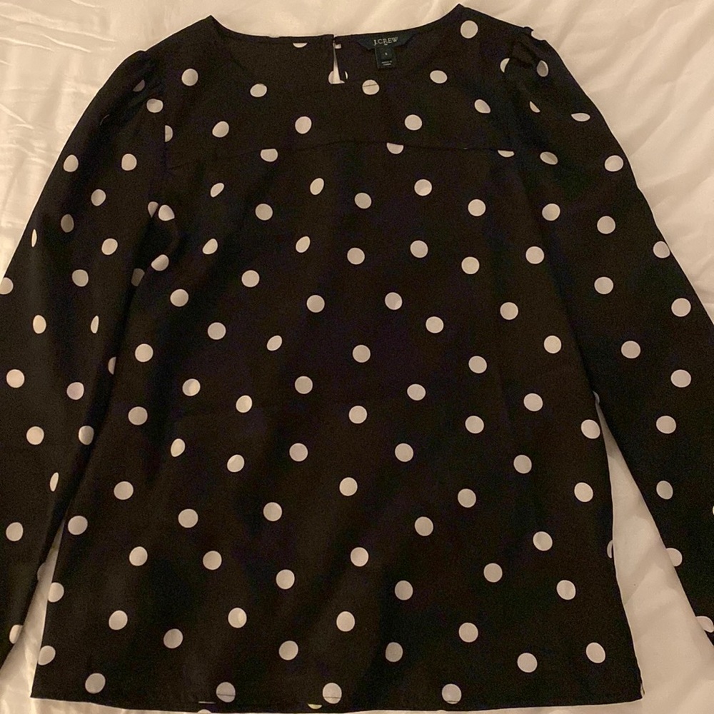 Jcrew polka dot blouse